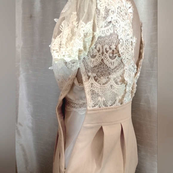 Royal Party Dress, TAG, Mini Ivory Lace Empire Waist, beige Skirt+Camisole, 6 - Picture 11 of 14